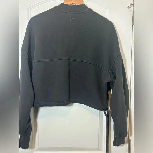 Gymshark Black Cropped Half-Zip Turtleneck Sweatshirt #129 - Picture 2 of 4